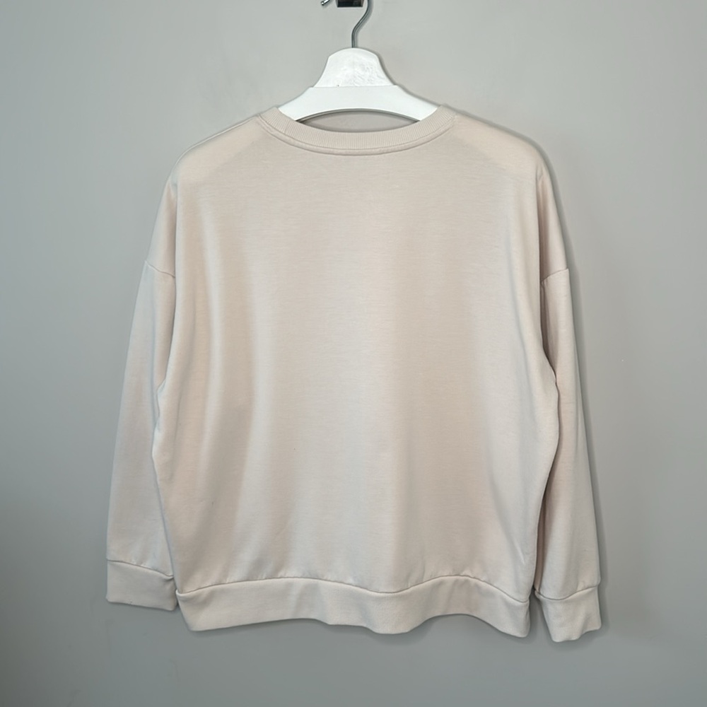 Reitmans R Essentials Cream Crew Neck Pull Over Sweatshirt - Picture 8 of 11